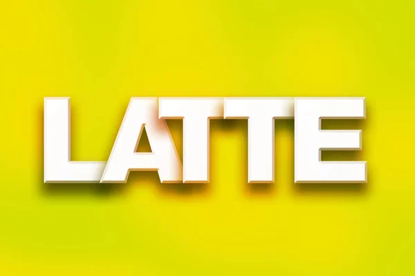 Latte-Konzept bunte Wortkunst — Stockfoto