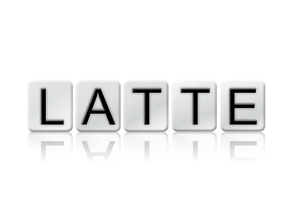 Latte elszigetelt csempézett betűk koncepció és a téma — Stock Fotó