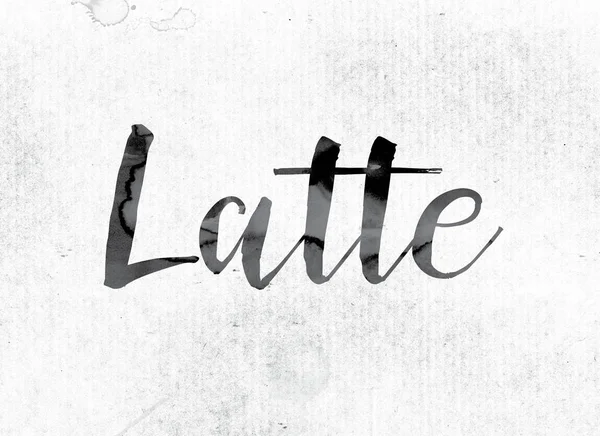 Latte koncepcja malowane tuszem — Zdjęcie stockowe