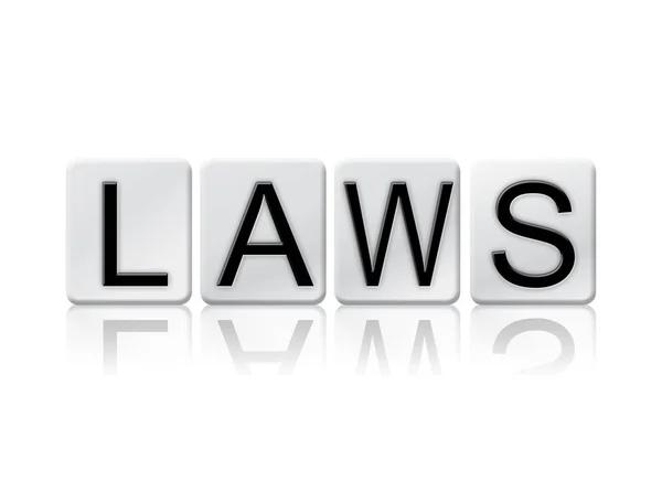 Gesetze isoliert gekachelte Buchstaben Konzept und Thema — Stockfoto