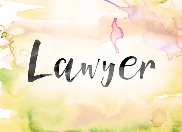 Prawnik kolorowe akwareli i tuszu WordArt — Zdjęcie stockowe