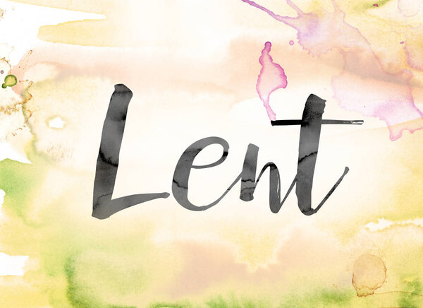Lent Colorful Watercolor and Ink Word Art