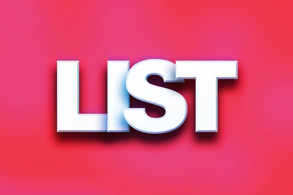 List Concept Colorful Word Art