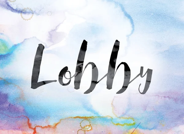 Lobby Colorful Watercolor and Ink Word Art