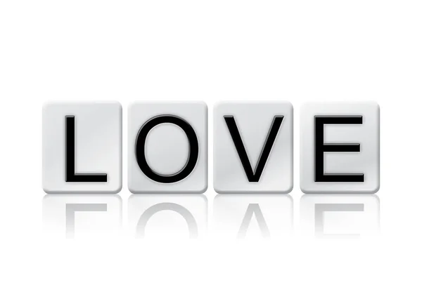 Kärlek isolerade kaklade bokstäver koncept och tema — Stockfoto