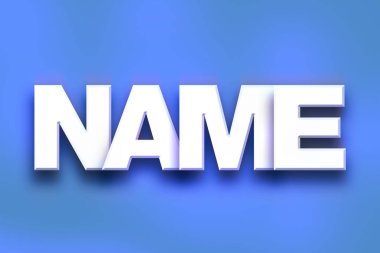 Adı kavramı renkli Word Art