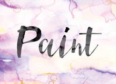 Word Art boya renkli sulu boya ve mürekkep