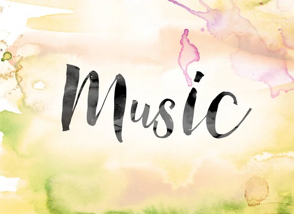 Музыкально-красочное искусство акварели и тушью — стоковое фото