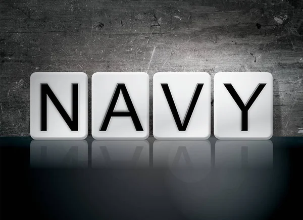 Navy Tiled Letters Concept and Theme — Stock Photo, Image