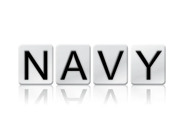 Navy Isolated Tiled Letters Concept and Theme — Stock Photo, Image