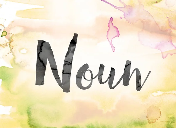 Noun aquarela colorida e tinta Word Art — Fotografia de Stock