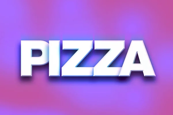 Concetto pizza Colorful Word Art — Foto Stock