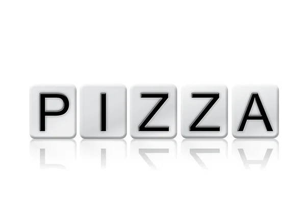 Pizza Isolé Lettres carrelées Concept et thème — Photo