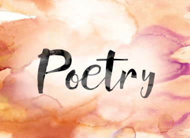 Poetry Colorful Watercolor and Ink Word Art clipart