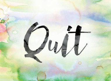 Word Art çıkmak renkli sulu boya ve mürekkep