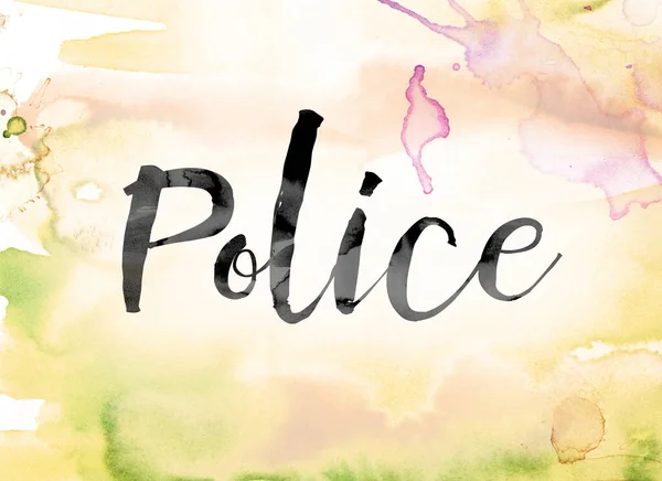 Поліція барвисті акварель і чорнилом слово мистецтва — стокове фото