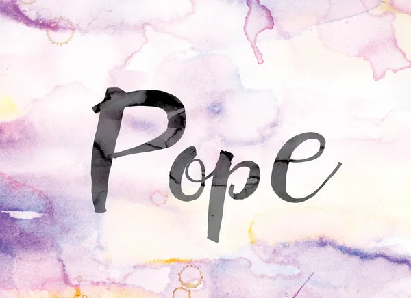 Paus kleurrijke aquarel en inkt Word Art — Stockfoto