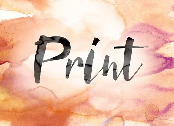 Nyomtatott színes akvarell, tinta Word Art — Stock Fotó