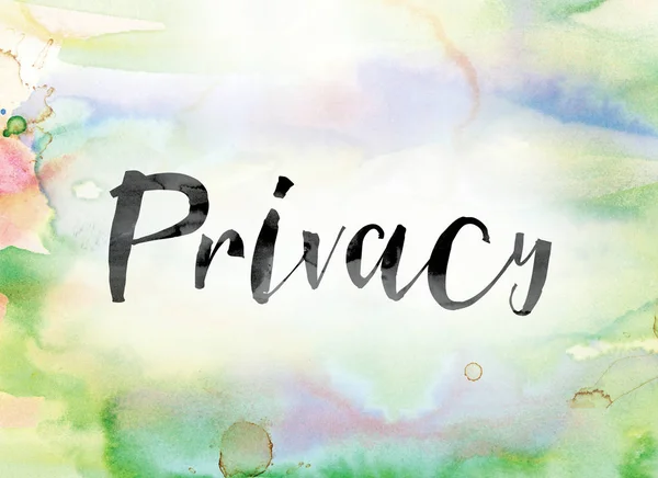 Privacy Colorful Watercolor and Ink Word Art