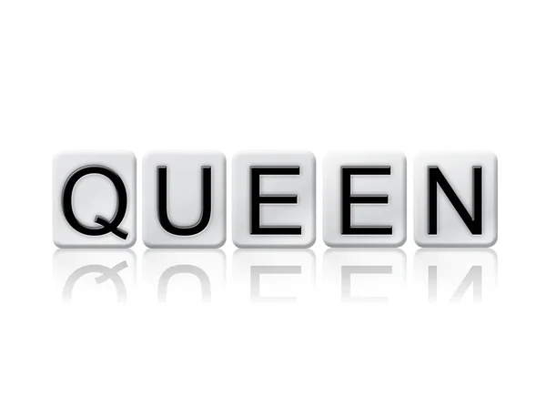 Kraliçe kiremitli harfler izole kavramı ve Tema — Stok fotoğraf