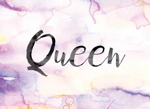 Queen Colorful Watercolor and Ink Word Art