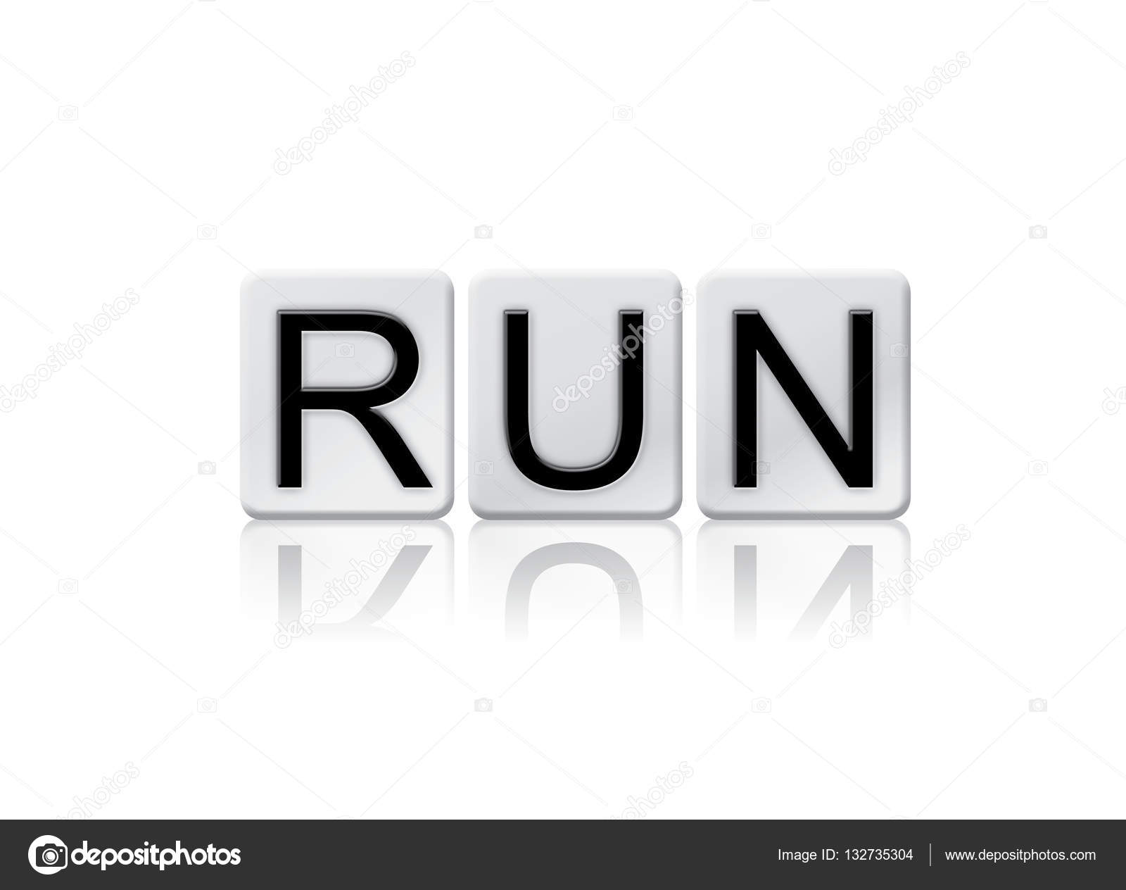 Run Isolated Tiled Letters Concept and Theme Stock Photo Run Isolated Tiled Letters Concept and Theme Stock Photo