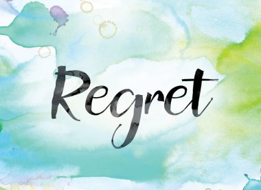 Regret Colorful Watercolor and Ink Word Art clipart