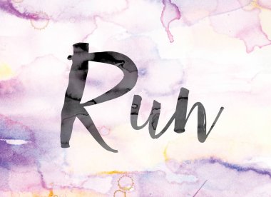 Word Art çalışma renkli sulu boya ve mürekkep