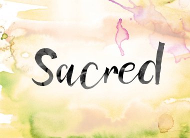 Word Art kutsal renkli sulu boya ve mürekkep