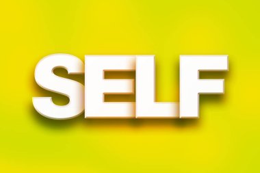 Benlik kavramı renkli Word Art