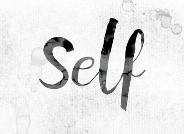 Benlik kavramı mürekkeple boyalı