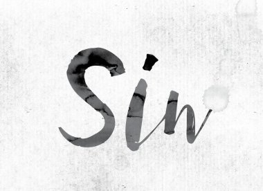 Günah kavramı mürekkeple boyalı