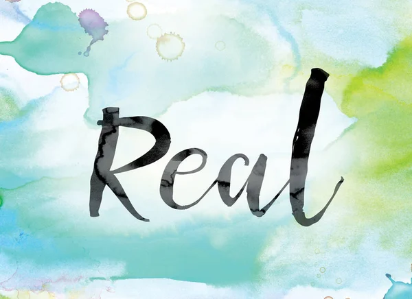 Real Colorful Watercolor and Ink Word Art