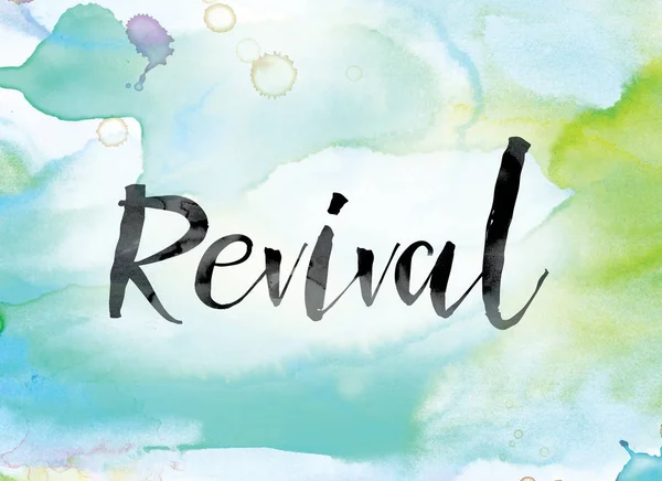 Revival kleurrijke aquarel en inkt Word Art — Stockfoto