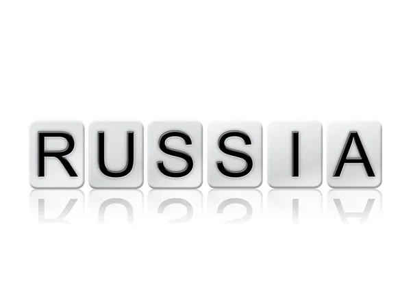 Rússia isolado Tiled Letters Conceito e tema — Fotografia de Stock