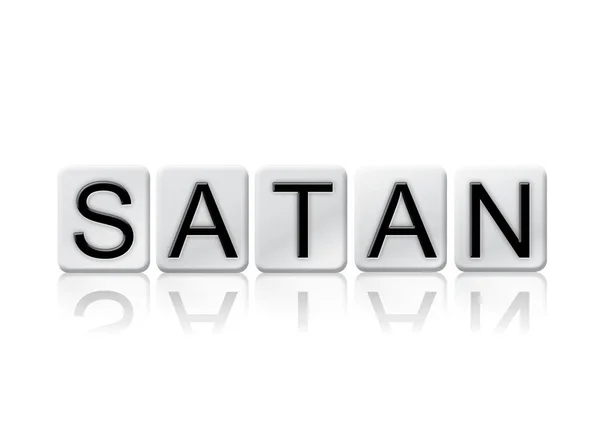 Satan geïsoleerd betegelde Letters Concept en thema — Stockfoto