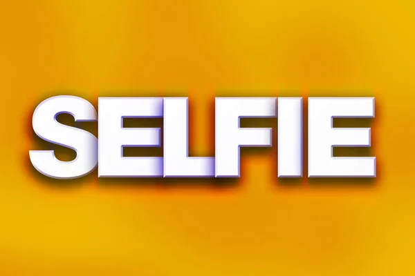 Selfie-Konzept bunte Wortkunst — Stockfoto