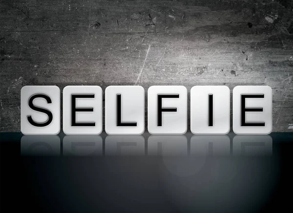 Selfie плиткою літери концепції та теми — стокове фото