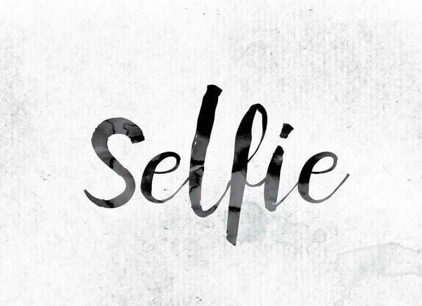 Έννοια του selfie ζωγραφισμένα με μελάνι — Φωτογραφία Αρχείου