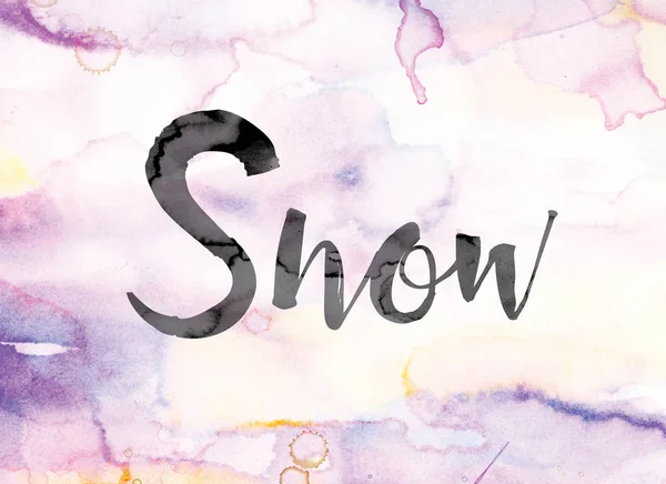 Aquarelle colorée de neige et art de mot d'encre — Photo