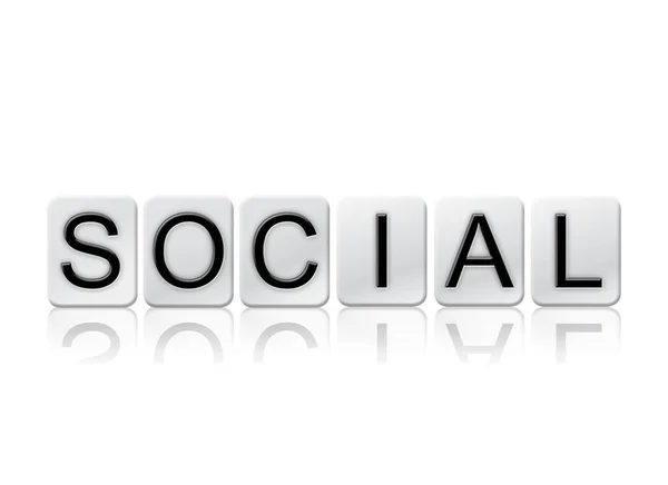 Soziale isolierte gekachelte Buchstaben Konzept und Thema — Stockfoto