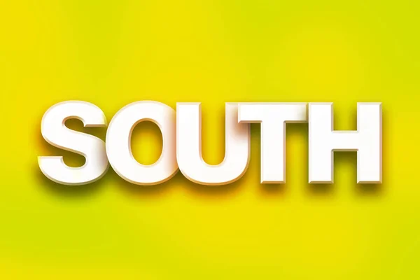 Νότια έννοια πολύχρωμο Word Art — Φωτογραφία Αρχείου