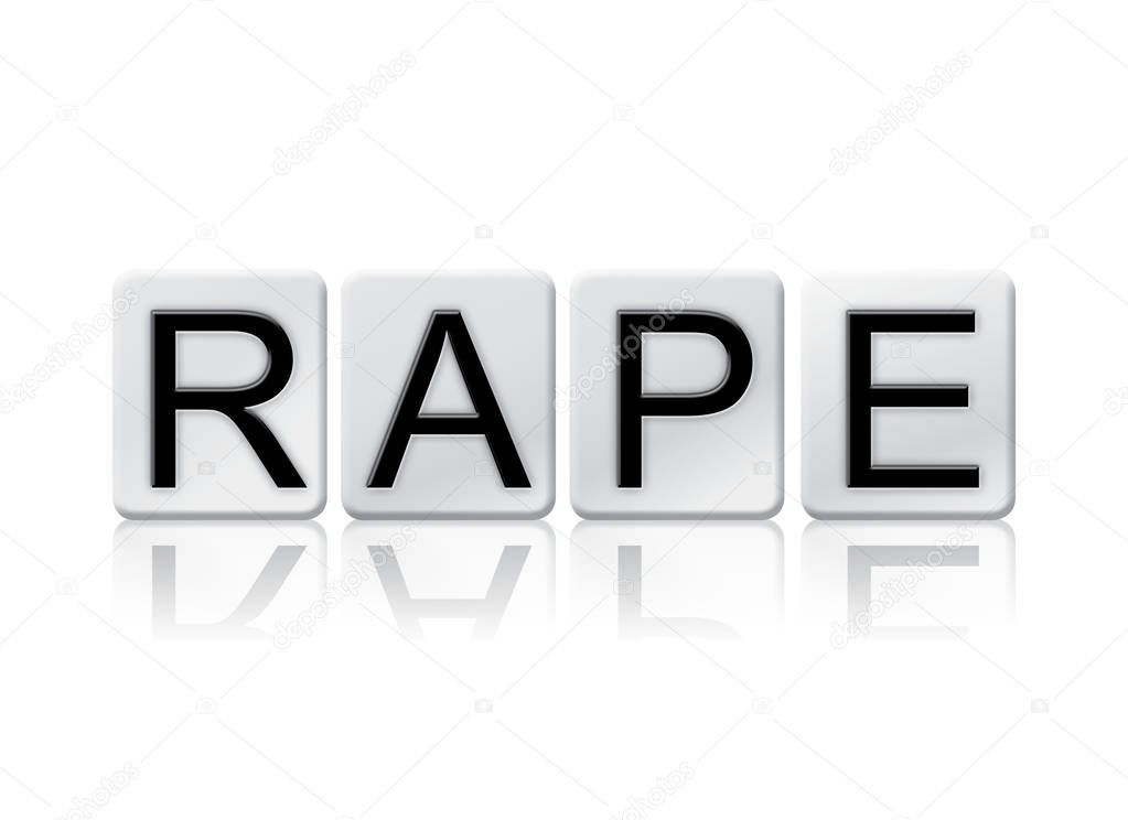 Rape Isolated Tiled Letters Concept and Theme