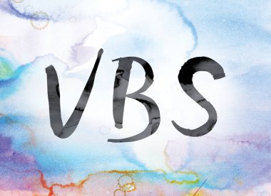 Vbs renkli sulu boya ve mürekkep sanat kelime