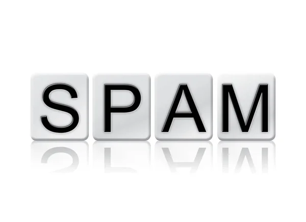 Spam geïsoleerd betegelde Letters Concept en thema — Stockfoto