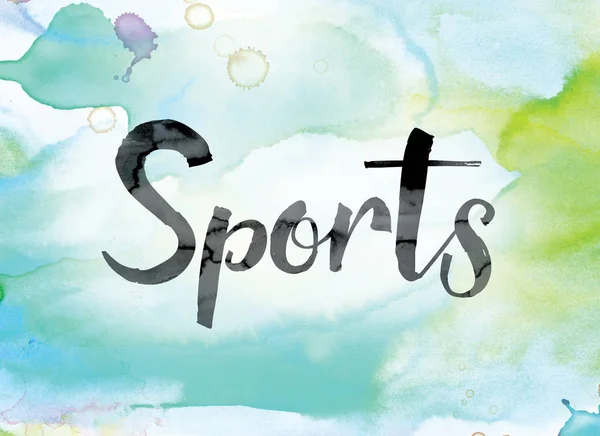 Sport kleurrijke aquarel en inkt Word Art — Stockfoto