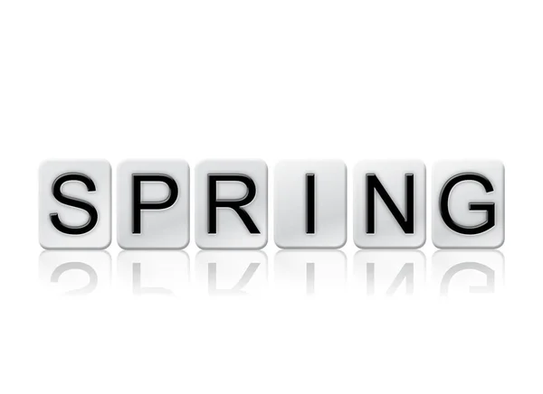 Spring Isolated Tiled Letters Concept and Theme — Stock Photo, Image