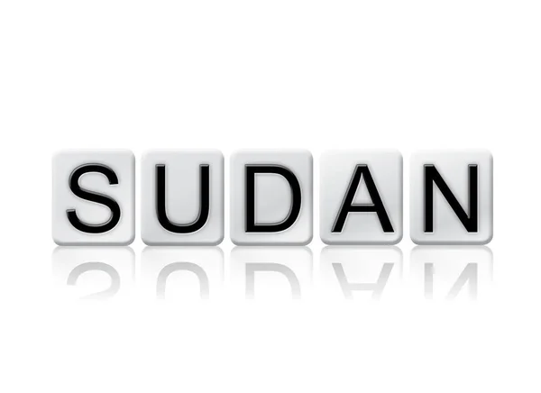 Sudão isolado Tiled Letters Conceito e tema — Fotografia de Stock