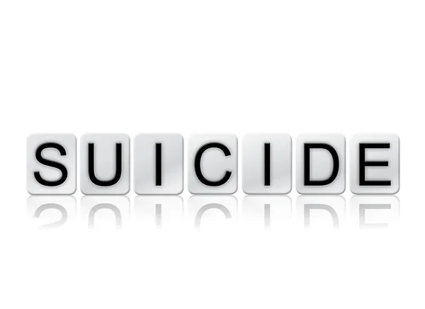 Suicidio isolato Concetto di lettere piastrellate e tema — Foto Stock