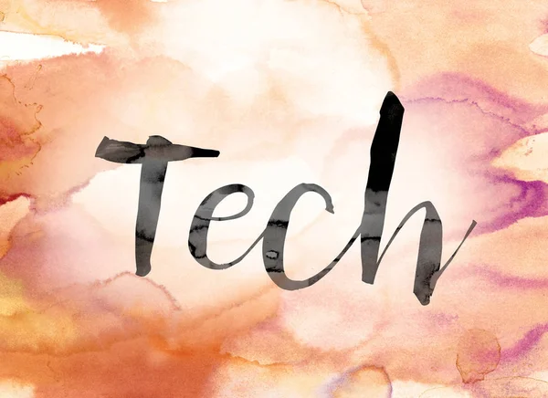 Tech Colorful Watercolor and Ink Word Art